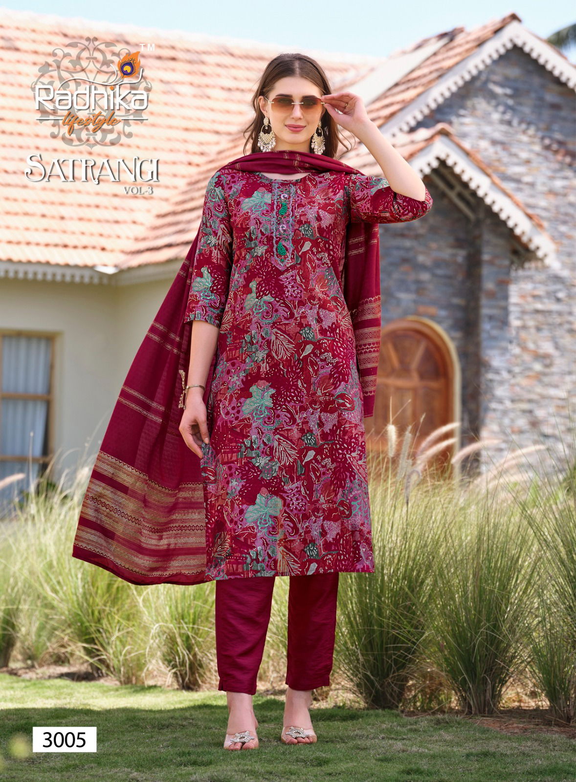 Satrangi Vol 3 By Radhika Modal Chanderi Printed Readymade Suits Wholesale Price In Surat
